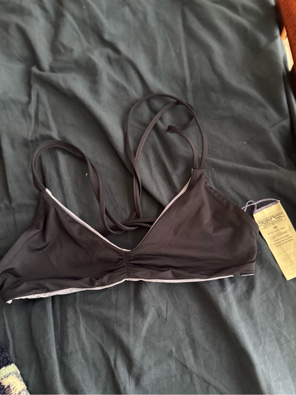 Women's Black Strappy Xs Bralette reversible and S bottoms